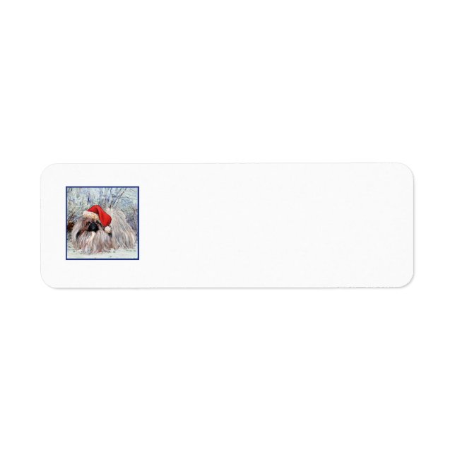 Étiquettes d'adresse de retour de Noël Pékinois (Devant)
