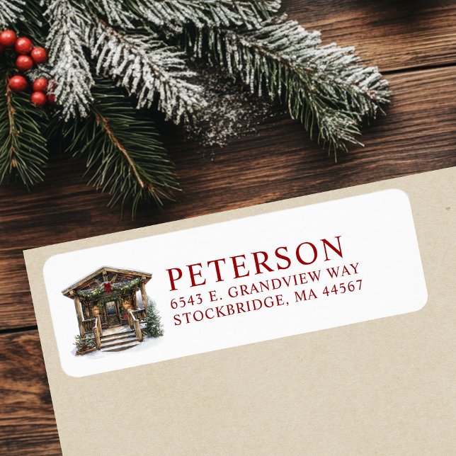 Étiquettes d'adresse de retour de Noël rustique po (Créateur téléchargé)