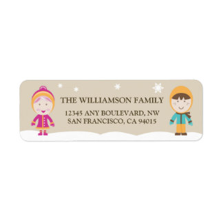 Étiquettes d'adresse de retour de notre famille (c