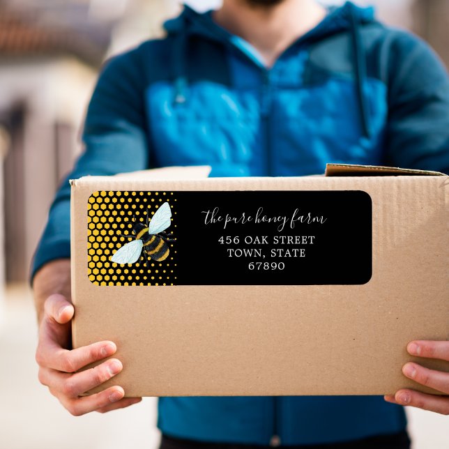 Étiquettes d'adresse de retour de nourriture perso (Honey Business Return Address Labels)