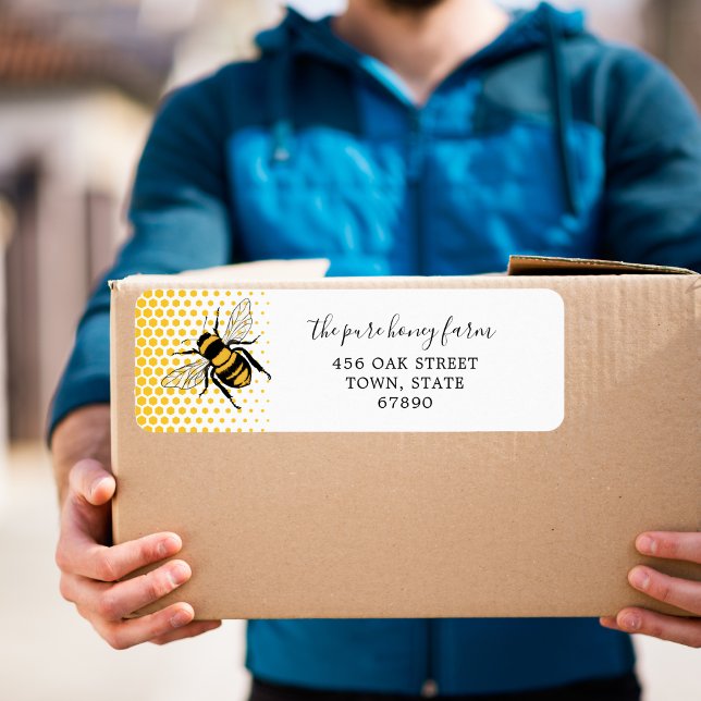 Étiquettes d'adresse de retour de nourriture perso (Honey Business Return Address Labels)