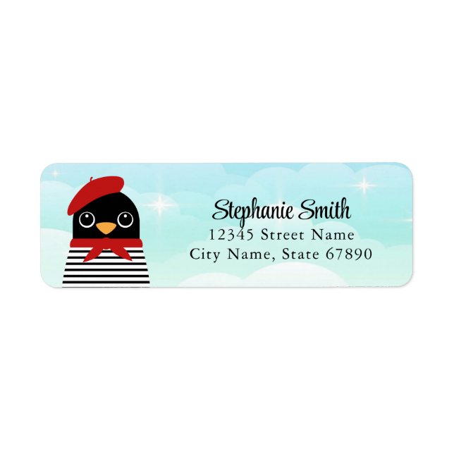 Étiquettes d'adresse de retour de pingouin (Devant)