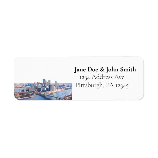 Étiquettes d'adresse de retour de Pittsburgh (Devant)