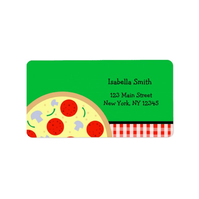 Étiquettes d'adresse de retour de pizza (Devant)