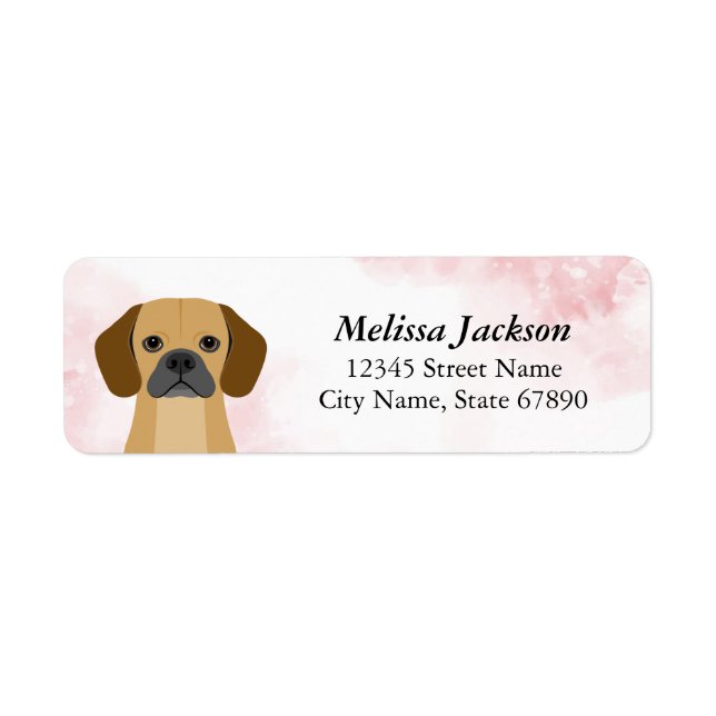 Étiquettes d'adresse de retour de Puggle (Devant)