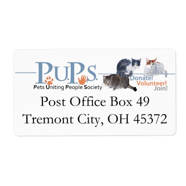 Étiquettes d'adresse de retour de PUPs (Devant)