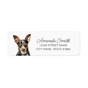 Étiquettes d'adresse de retour de Rat Terrier