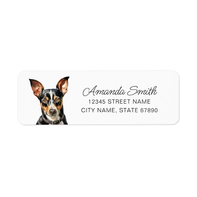 Étiquettes d'adresse de retour de Rat Terrier (Devant)