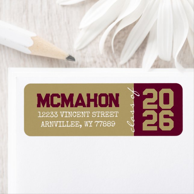 Étiquettes d'adresse de retour de remise de diplôm (En situation)
