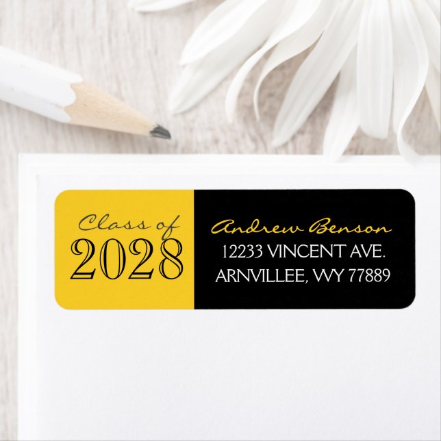 Étiquettes d'adresse de retour de remise de diplôm (En situation)