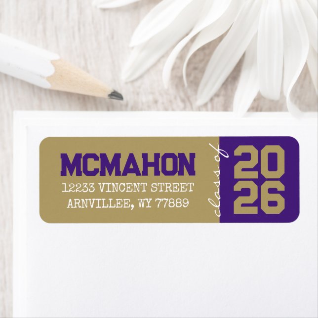 Étiquettes d'adresse de retour de remise de diplôm (En situation)