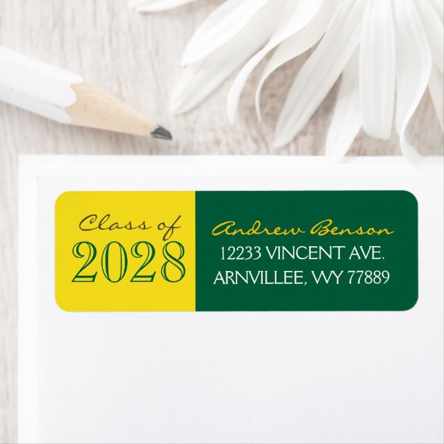 Étiquettes d'adresse de retour de remise de diplôm (En situation)