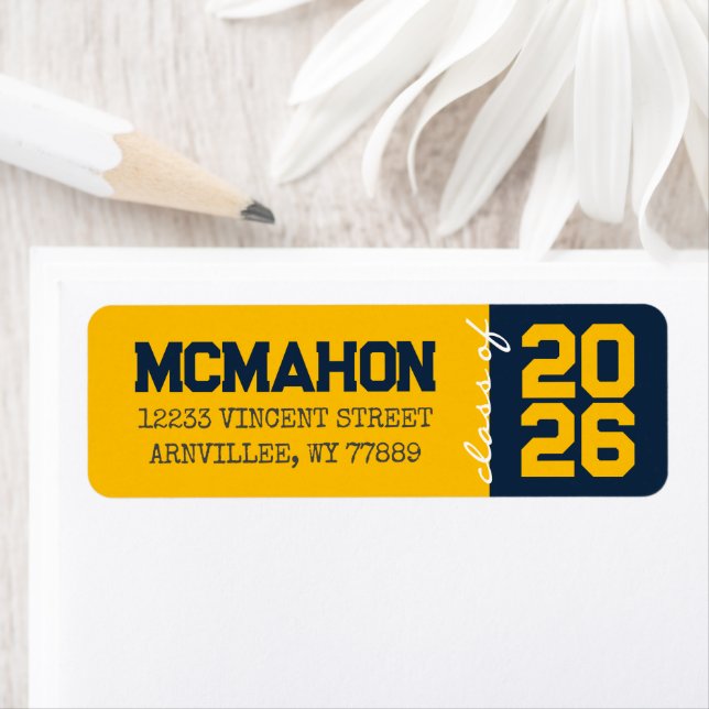 Étiquettes d'adresse de retour de remise de diplôm (En situation)