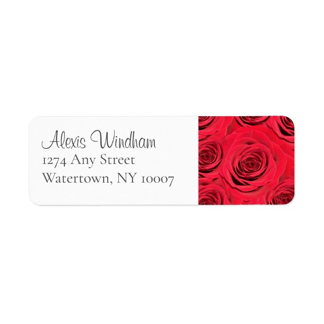 Étiquettes d'adresse de retour de rose rouge (Devant)