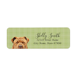Étiquettes d'adresse de retour de Shar Pei Chien c