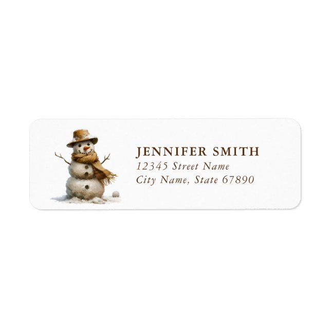 Étiquettes d'adresse de retour de Snowman (Devant)