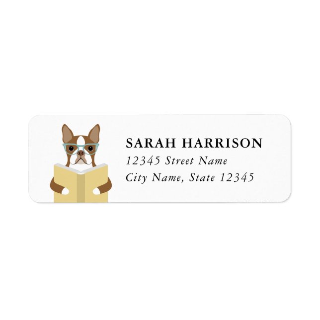 Étiquettes d'adresse de retour de Terrier de Bosto (Devant)