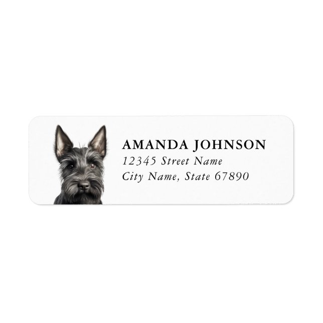 Étiquettes d'adresse de retour de Terrier Écossais (Devant)