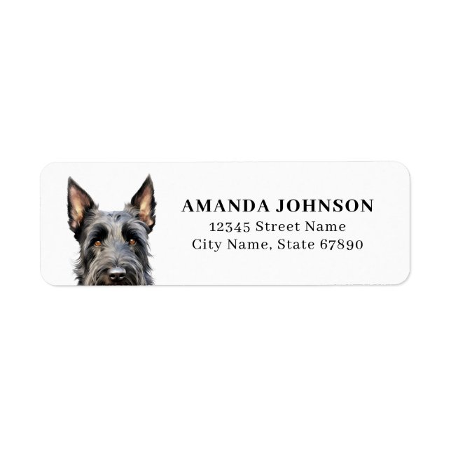 Étiquettes d'adresse de retour de Terrier écossais (Devant)