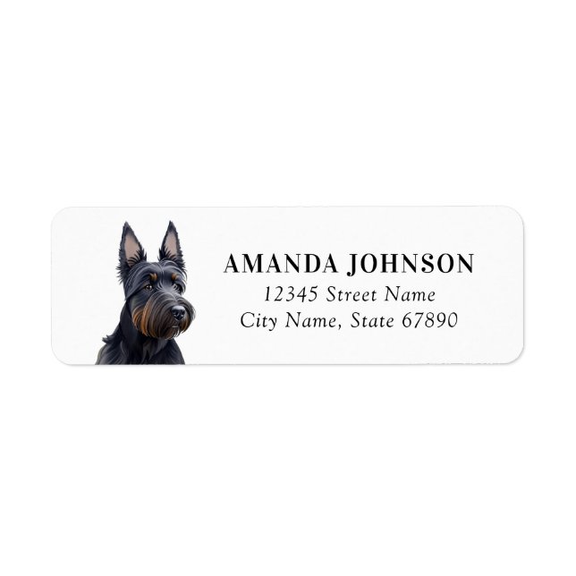 Étiquettes d'adresse de retour de Terrier écossais (Devant)