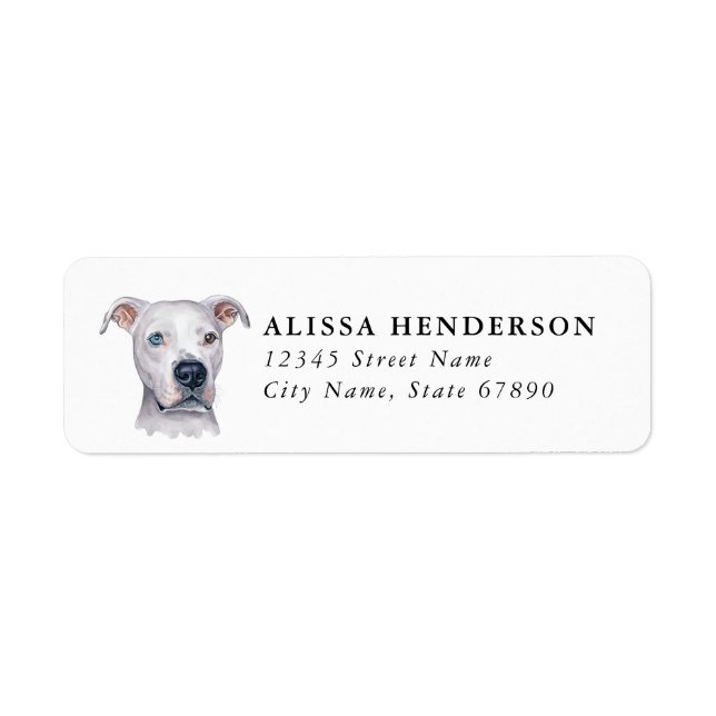 Étiquettes d'adresse de retour de Terrier Pit Bull (Devant)