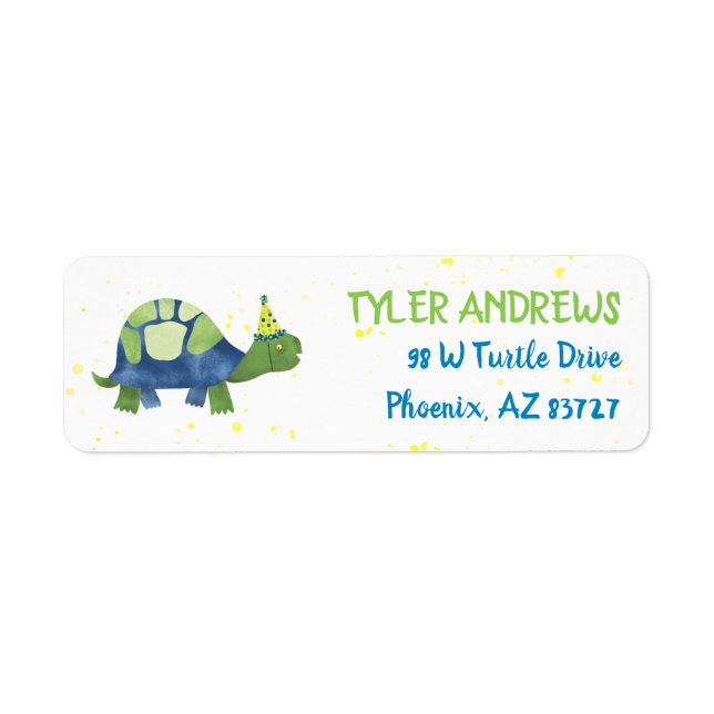 Étiquettes d'adresse de retour de tortue (Devant)