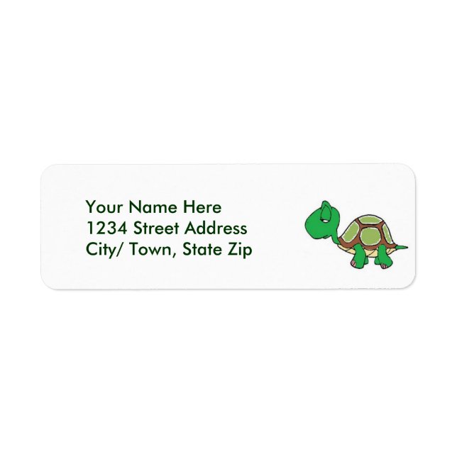 Étiquettes d'adresse de retour de tortue (Devant)
