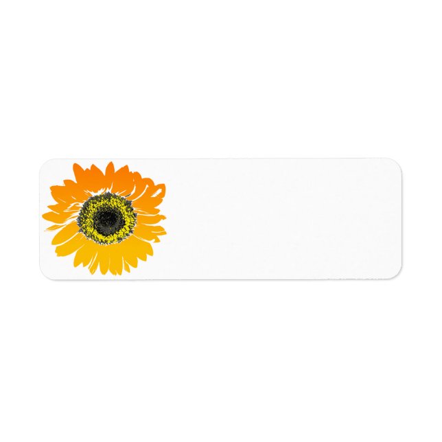 Étiquettes d'adresse de retour de tournesol (Devant)
