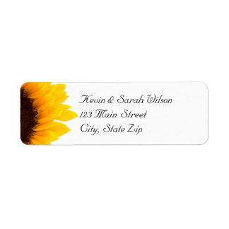 Étiquettes d'adresse de retour de tournesol