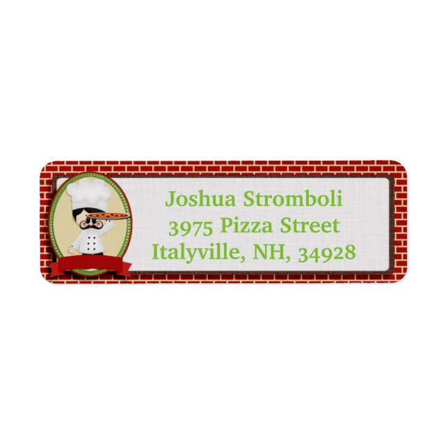 Étiquettes d'adresse de retour de type pizza (Devant)
