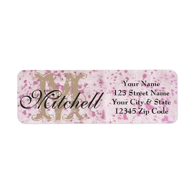 Étiquettes d'adresse de retour de vache rose perso (Devant)
