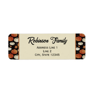 Étiquettes d'adresse de retour des Citrouilles de 