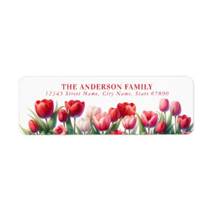 Étiquettes d'adresse de retour des fleurs de tulip