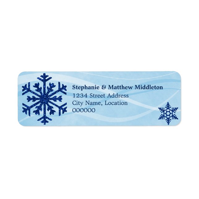 Étiquettes d'adresse de retour des flocons d'hiver (Devant)