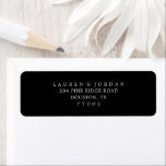 Étiquettes d'adresse de retour des Mariages noirs<br><div class="desc">Étiquettes d'adresse de retour des Mariages noirs et blancs modernes</div>