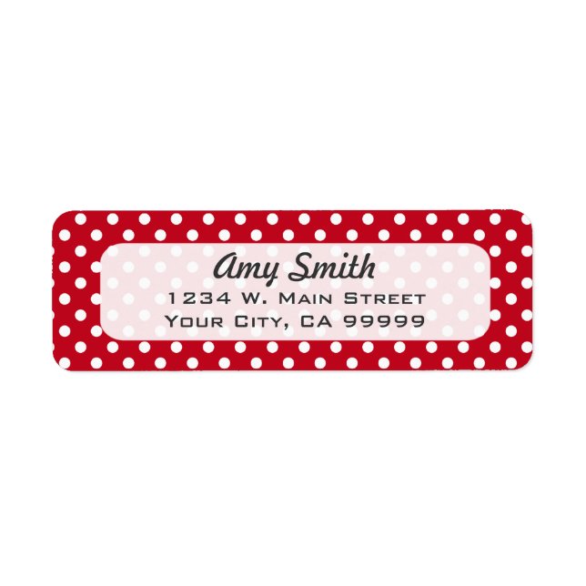 Étiquettes d'adresse de retour des Pois rouges et  (Devant)