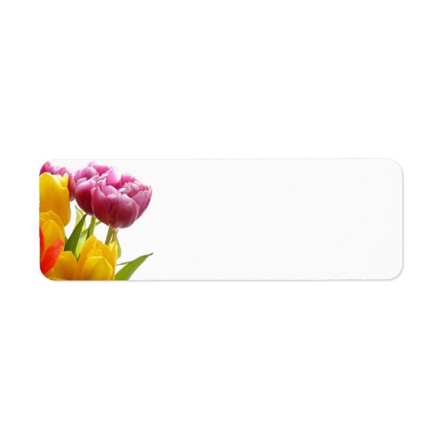 Étiquettes d'adresse de retour des tulipes violett (Devant)