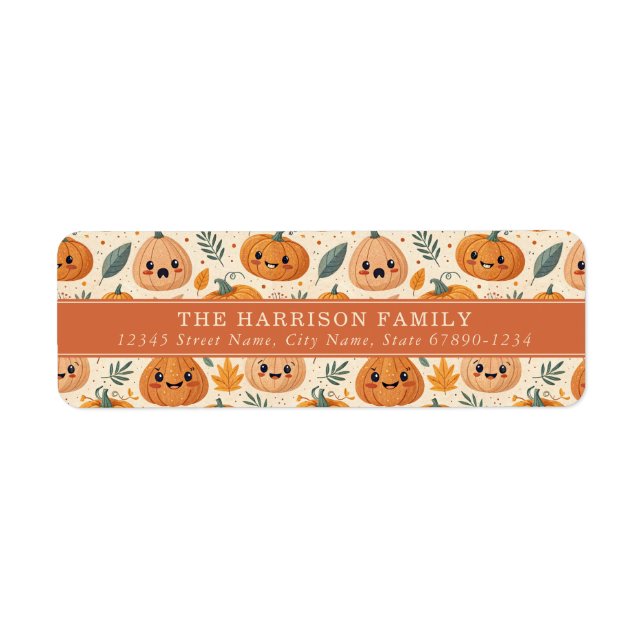 Étiquettes d'adresse de retour d'Halloween mignonn (Devant)