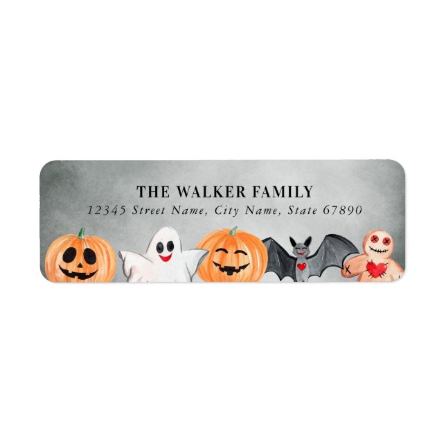 Étiquettes d'adresse de retour d'Halloween mignonn (Devant)