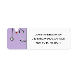 Étiquettes d'adresse de retour d'infirmière