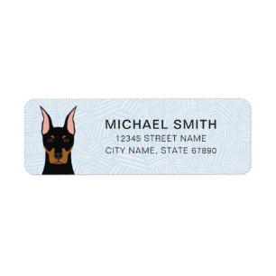 Étiquettes d'adresse de retour Doberman Pinscher