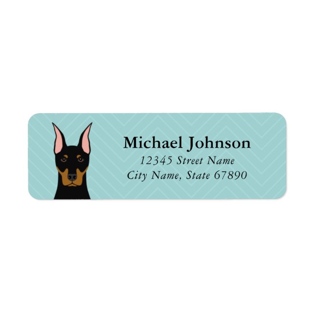 Étiquettes d'adresse de retour Doberman Pinscher (Devant)