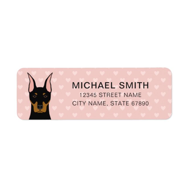 Étiquettes d'adresse de retour Doberman Pinscher (Devant)