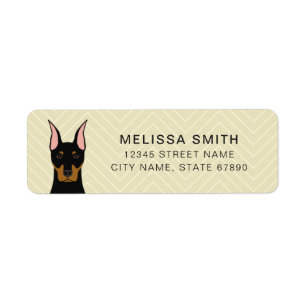 Étiquettes d'adresse de retour Doberman Pinscher