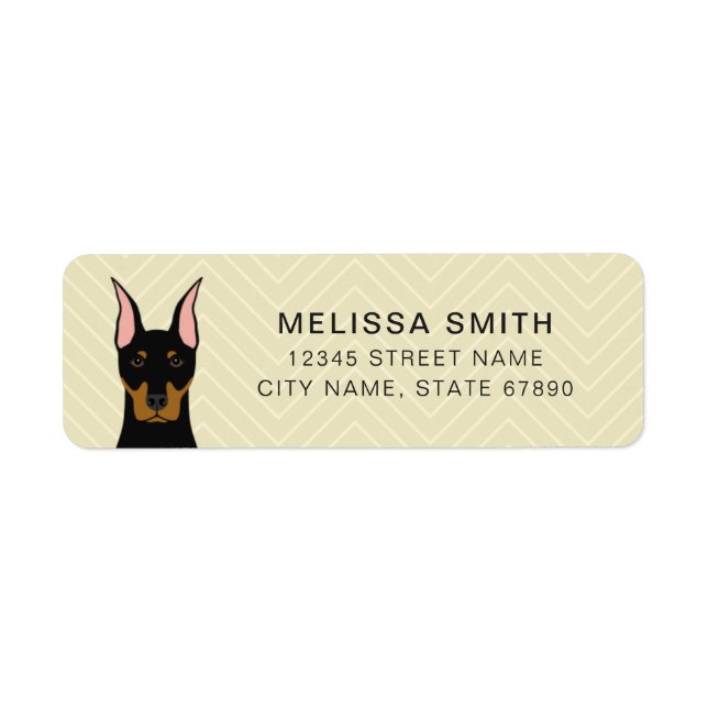 Étiquettes d'adresse de retour Doberman Pinscher (Devant)