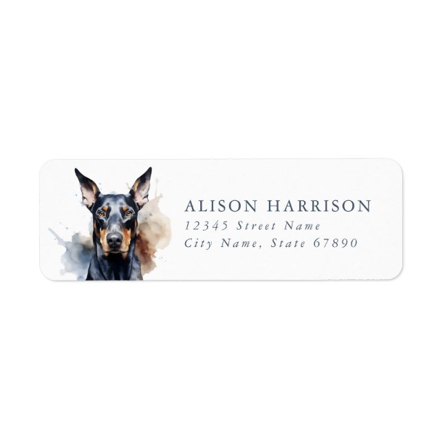 Étiquettes d'adresse de retour Doberman Pinscher (Devant)