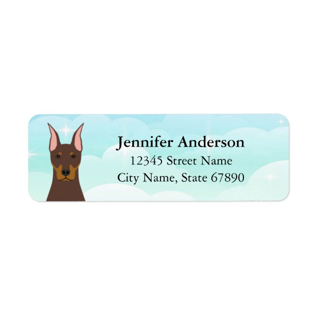 Étiquettes d'adresse de retour Doberman Pinscher (Devant)