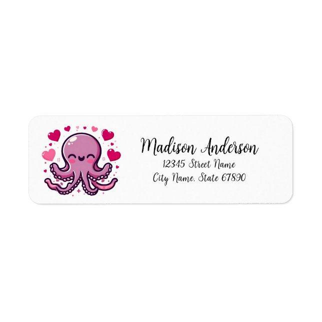 Étiquettes d'adresse de retour d'Octopus (Devant)