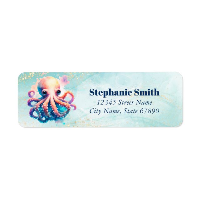 Étiquettes d'adresse de retour d'Octopus (Devant)