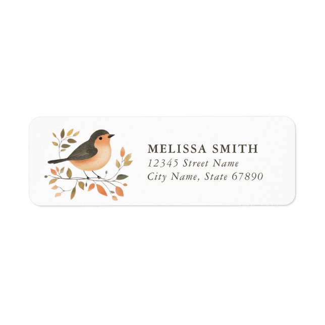 Étiquettes d'adresse de retour d'oiseaux mignonnes (Devant)